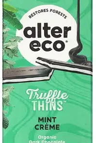 Alter Eco Truffle Thins Bar – 60% Dark Chocolate Mint Creme, 84g